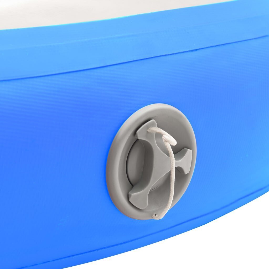 vidaXL piepūšams vingrošanas matracis ar pumpi, 100x100x15cm, zils PVC cena un informācija | Vingrošanas paklāji | 220.lv
