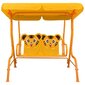 vidaXL bērnu šūpuļdīvāns, dzeltens, 115x75x110 cm, audums цена и информация | Šūpoles | 220.lv