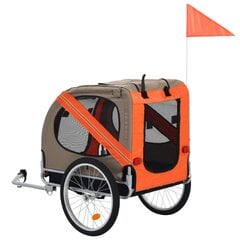 vidaXL suņu velo piekabe, oranža ar brūnu цена и информация | Прицепы для велосипеда | 220.lv