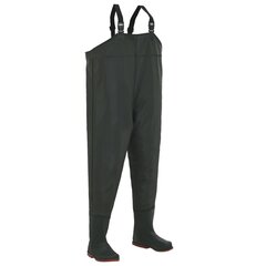 vidaXL makšķernieku bikses ar zābakiem, zaļas, 40. izmērs cena un informācija | Makšķernieku apģērbs, zābaki | 220.lv