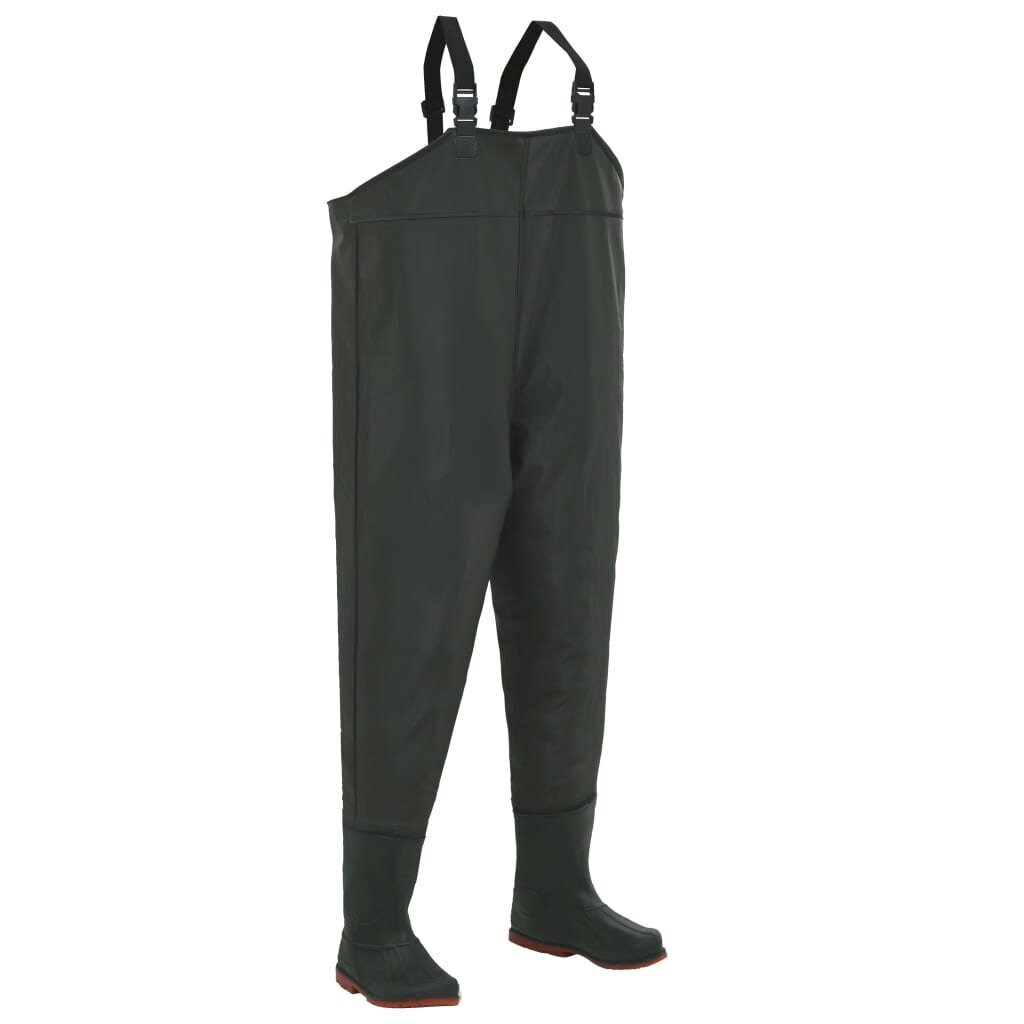 vidaXL makšķernieku bikses ar zābakiem, zaļas, 40. izmērs цена и информация | Makšķernieku apģērbs, zābaki | 220.lv