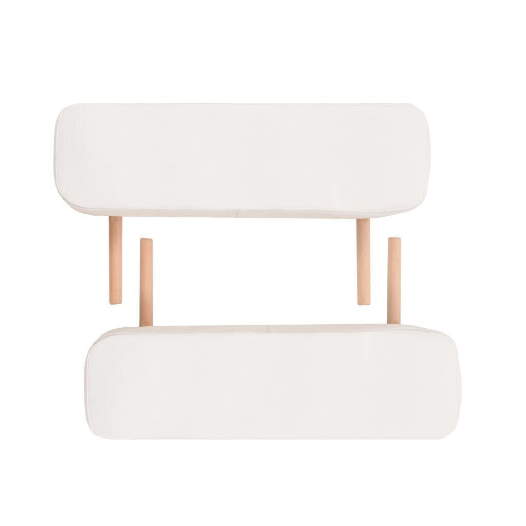 vidaXL masāžas galds un taburete, 2 daļas, saliekams, 10 cm, balts cena un informācija | Masāžas piederumi | 220.lv