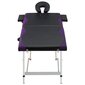 vidaXL saliekams masāžas galds, 2 daļas, alumīnijs, melns ar violetu цена и информация | Masāžas piederumi | 220.lv