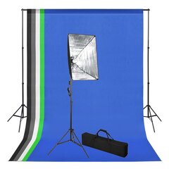 vidaXL fotostudijas komplekts - gaismas izkliedētāji un foni cena un informācija | Apgaismojums fotografēšanai | 220.lv