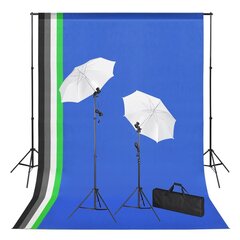 vidaXL fotostudijas komplekts – foni, lampas un lietussargi цена и информация | Осветительное оборудование для фотосъемок | 220.lv