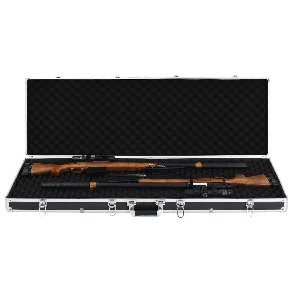 vidaXL ieroču kaste, alumīnijs, 118x38x12 cm, melna цена и информация | Medību piederumi | 220.lv
