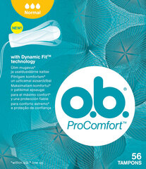 Tamponi O.B. ProComfort Normal, 56 gab. cena un informācija | Tamponi, higiēniskās paketes, ieliktnīši | 220.lv