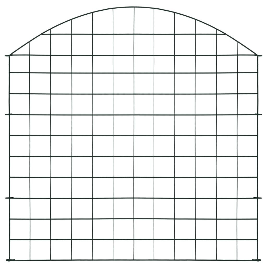 vidaXL dīķa žoga komplekts, zaļš, 77,5x78,5 cm, arkveida cena un informācija | Žogi un piederumi | 220.lv