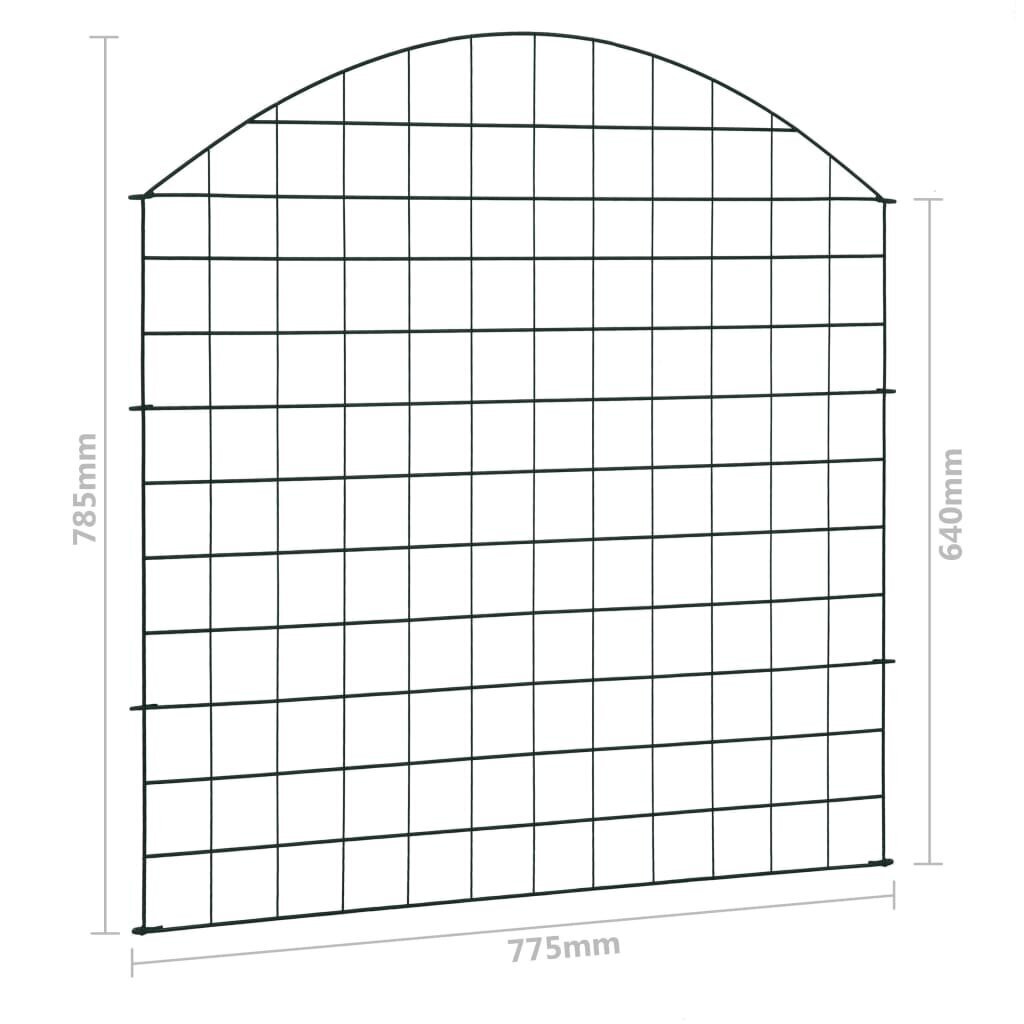 vidaXL dīķa žoga komplekts, zaļš, 77,5x78,5 cm, arkveida cena un informācija | Žogi un piederumi | 220.lv