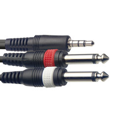 Kabelis 3.5mm Minijack stereo - 2x6.3 Jack 3m Stagg SYC3/MPSB2P E цена и информация | Кабели и провода | 220.lv