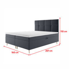 Кровать Selsey Sclarea 160x200 см, темно-серая цена и информация | Кровати | 220.lv