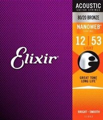 Stīgas ak. ģitārai Elixir 11052 0.012-0.053 Bronze Nanoweb cena un informācija | Elixir Mūzikas instrumenti un piederumi | 220.lv