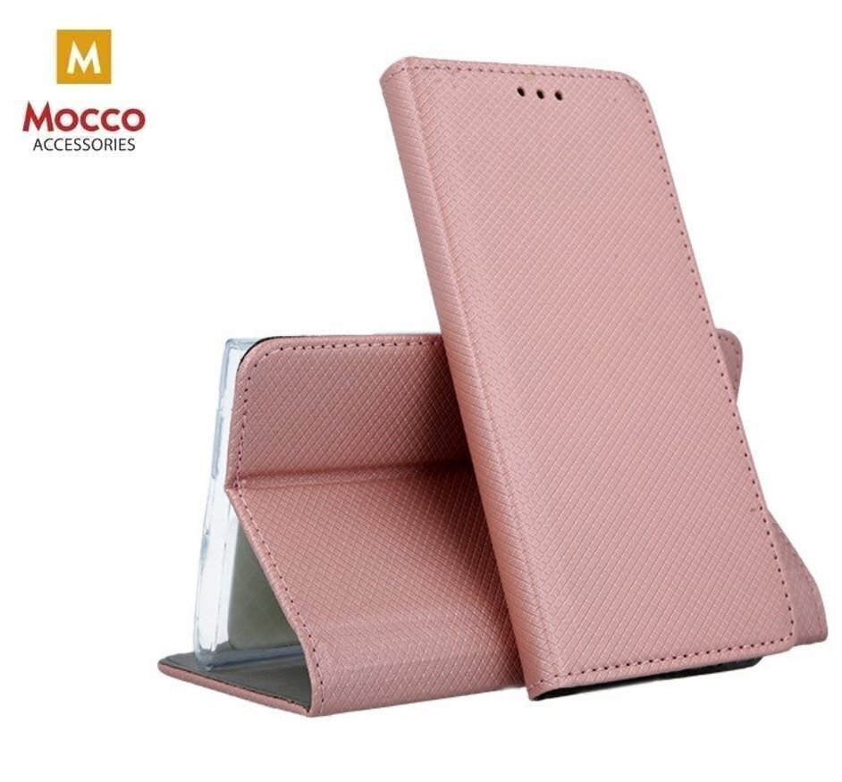 Mocco Smart Magnet Book Case Grāmatveida Maks Telefonam Samsung Galaxy A12 Rozā Zelts cena un informācija | Telefonu vāciņi, maciņi | 220.lv