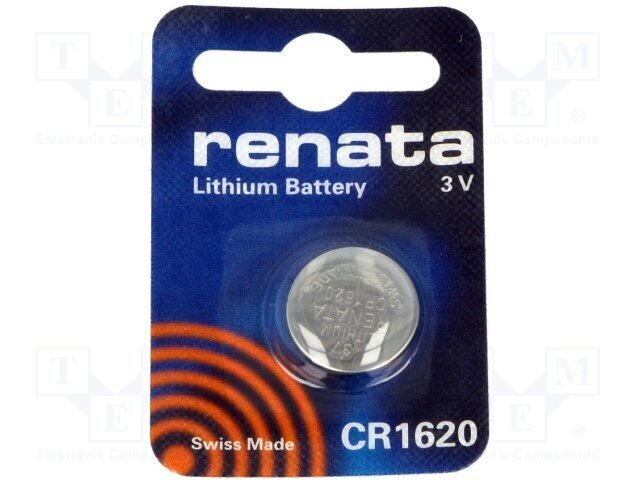 Litija baterija Renata CR1620 cena un informācija | Baterijas | 220.lv