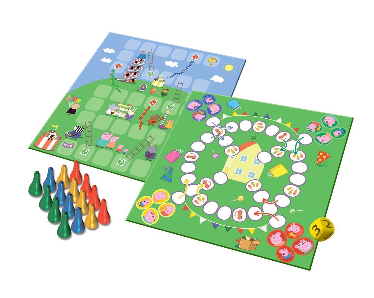 Galda spēle 2 in 1 Trefl Cūciņa Pepa (Peppa Pig) Ludo Snakes and Ladders/ Čūskas un kāpnes cena un informācija | Galda spēles | 220.lv