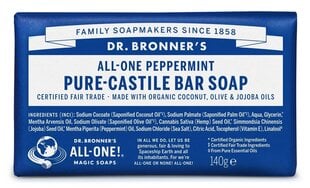 Чистое кастильское мыло Dr. Bronner's Peppermint 140 г цена и информация | Мыло | 220.lv