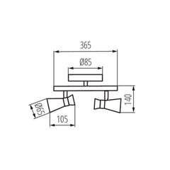 Griestu un sienu gaismeklis MILENO EL-3O B-AG цена и информация | Потолочные светильники | 220.lv