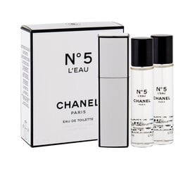 Komplekts CHANEL N°5 L'EAU sievietēm: parfimērijas ūdens EDT, 3 x 20 ml цена и информация | Женские духи | 220.lv