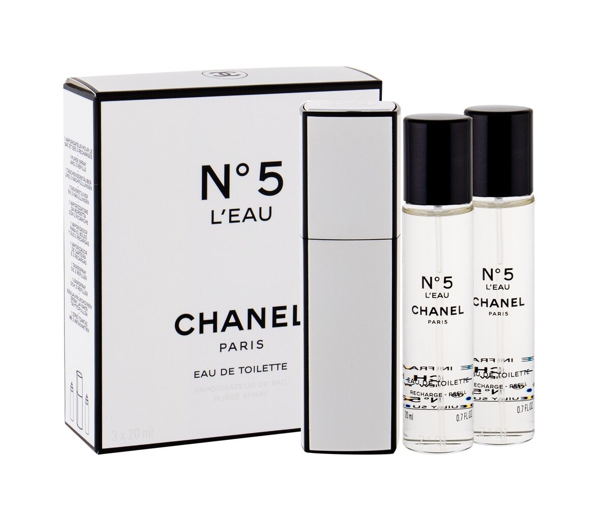 Komplekts CHANEL N°5 L'EAU sievietēm: parfimērijas ūdens EDT, 3 x 20 ml cena un informācija | Sieviešu smaržas | 220.lv