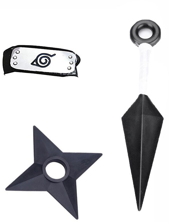 Rotaļlietu Komplekts Naruto - Kunai + Shuriken + Headband cena un informācija | Rotaļlietas zēniem | 220.lv