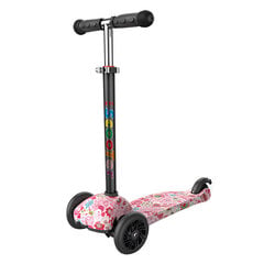 Трехколесный велосипед с подсветкой колес, черный/розовый цена и информация | Самокаты | 220.lv