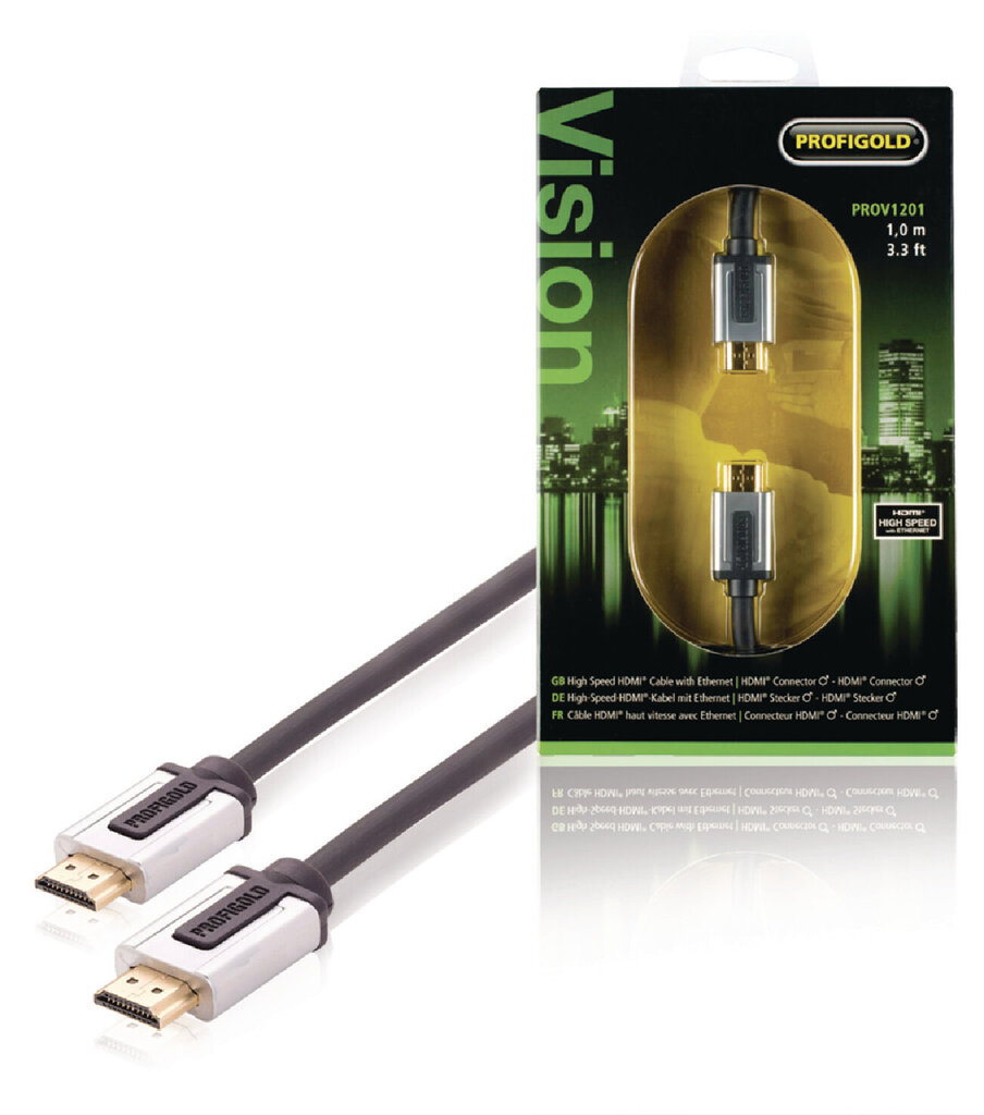 Profigold PROV1201, HDMI/HDMI, 1 m cena un informācija | Kabeļi un vadi | 220.lv