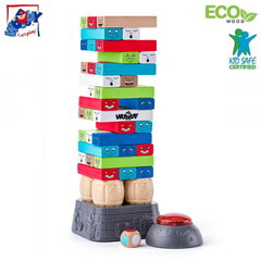 Деревянный пазл башня - детская развивающейся игра Woody 10212 3+ года, 10.5 x 29 см цена и информация | Развивающие игрушки | 220.lv
