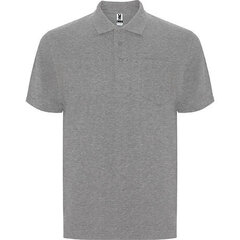 Polo krekls ar īsām piedurknēm un kabatu kreisajā pusē, pelēks cena un informācija | Vīriešu T-krekli | 220.lv