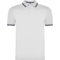 Polo krekls ar īsām piedurknēm, balts/zils cena un informācija | Vīriešu T-krekli | 220.lv