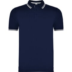 Polo krekls ar īsām piedurknēm, tumši zils/balts cena un informācija | Vīriešu T-krekli | 220.lv