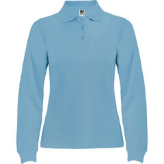 Polo krekls ar garām piedurknēm sievietēm, gaiši zils cena un informācija | T-krekli sievietēm | 220.lv