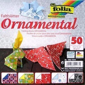 Origami Folia Ornaments 15x15 / 50 lapas cena un informācija | Burtnīcas un papīra preces | 220.lv