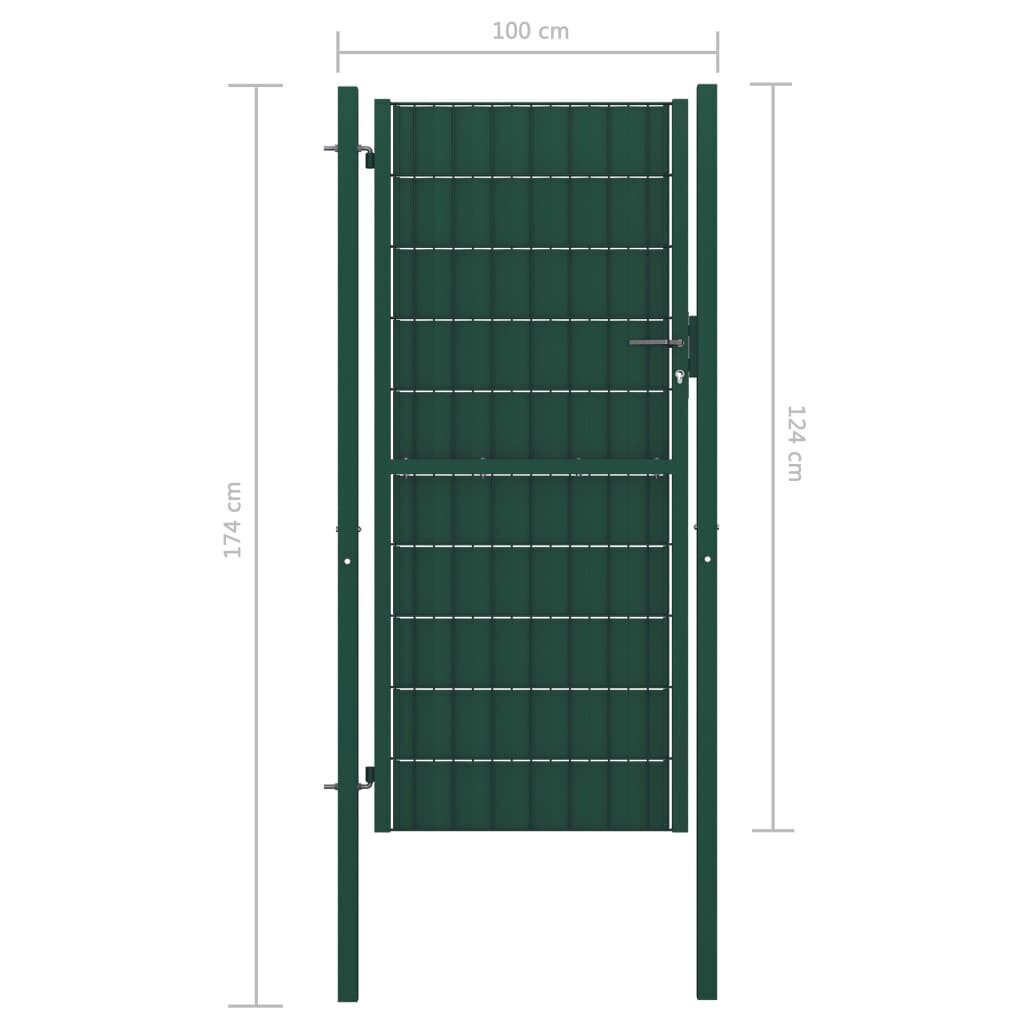 vidaXL žoga vārti, zaļi, 100x124 cm, tērauds cena un informācija | Žogi un piederumi | 220.lv