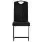 vidaXL konsoles virtuves krēsli, 2 gab., melna mākslīgā āda цена и информация | Virtuves un ēdamistabas krēsli | 220.lv
