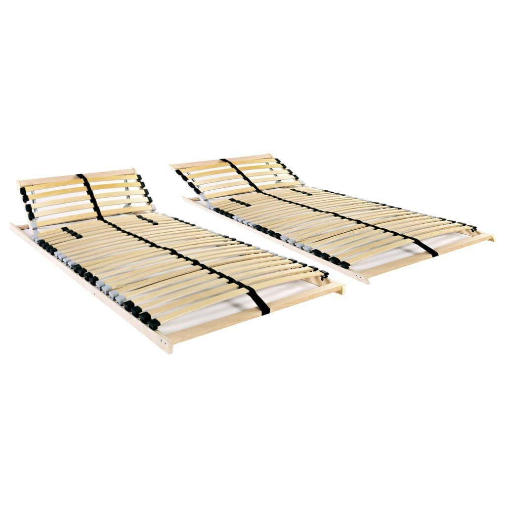 vidaXL gultas redeles, 2 gab., ar 28 līstītēm, 7 zonas, 70x200 cm cena un informācija | Gultas restes | 220.lv