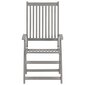 vidaXL atgāžami dārza krēsli, 2 gab., pelēks akācijas masīvkoks cena un informācija | Dārza krēsli | 220.lv