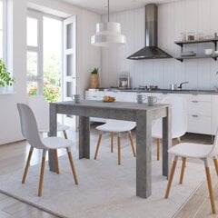 vidaXL virtuves galds, 120x60x76 cm, betona pelēks, skaidu plāksne цена и информация | Кухонные и обеденные столы | 220.lv