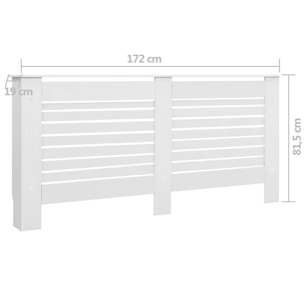 vidaXL radiatora pārsegi, 2 gab., balti, 172x19x81,5 cm, MDF cena un informācija | Kamīnu un krāšņu aksesuāri | 220.lv