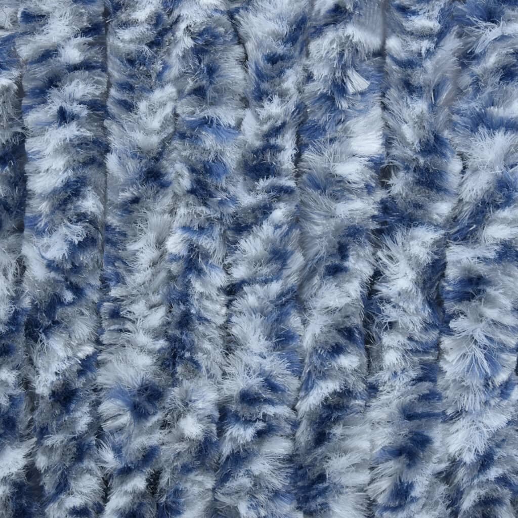 vidaXL kukaiņu aizkars, 90x220cm, zils, balts un sudraba krāsas šenils цена и информация | Moskītu tīkli | 220.lv