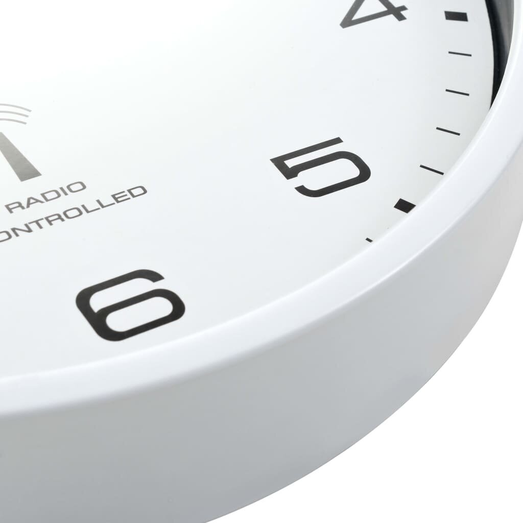 vidaXL radio vadāms sienas pulkstenis, kvarca mehānisms, 31 cm, balts cena un informācija | Pulksteņi | 220.lv