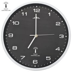 vidaXL radio vadāms sienas pulkstenis, kvarca mehānisms, 31 cm, melns цена и информация | Часы | 220.lv