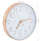 vidaXL sienas pulkstenis, 30 cm, zeltaini rozā cena un informācija | Pulksteņi | 220.lv