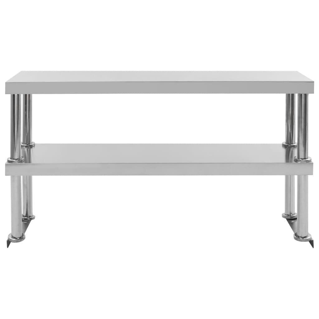 vidaXL virtuves darba galds, 120x60x150 cm, nerūsējošs tērauds cena un informācija | Virtuves furnitūra | 220.lv