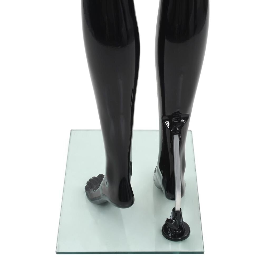 vidaXL sieviešu manekens, pilna auguma, stikla pamatne, 175 cm, melns цена и информация | Drēbju pakaramie | 220.lv