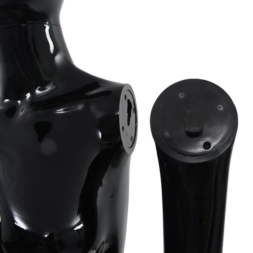 vidaXL sieviešu manekens, pilna auguma, stikla pamatne, 175 cm, melns cena un informācija | Drēbju pakaramie | 220.lv