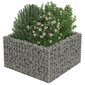 vidaXL gabions, augstā puķu kaste, cinkots tērauds, 90x90x50 cm cena un informācija | Puķu podi | 220.lv