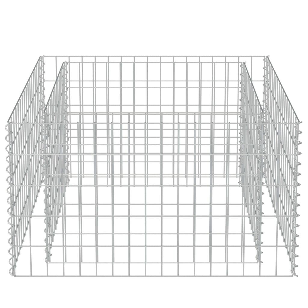 vidaXL gabions, augstā puķu kaste, cinkots tērauds, 90x90x50 cm cena un informācija | Puķu podi | 220.lv