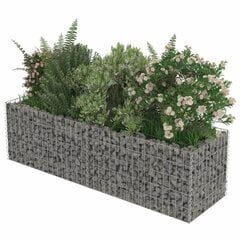 vidaXL gabions, augstā puķu kaste, cinkots tērauds, 180x50x50 cm цена и информация | Ящики для рассады | 220.lv