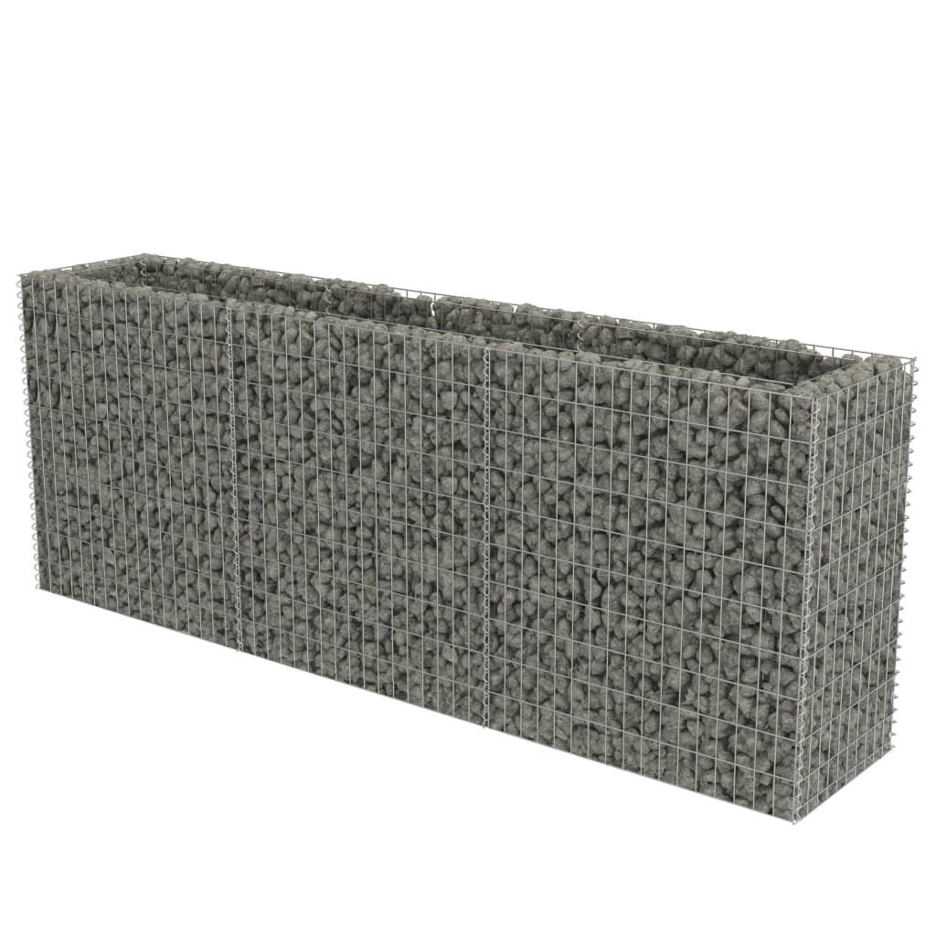 vidaXL gabions, augstā puķu kaste, cinkots tērauds, 270x50x100 cm cena un informācija | Puķu podi | 220.lv