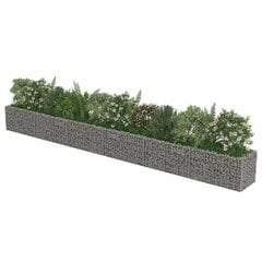 vidaXL gabions, augstā puķu kaste, cinkots tērauds, 540x50x50 cm цена и информация | Ящики для рассады | 220.lv